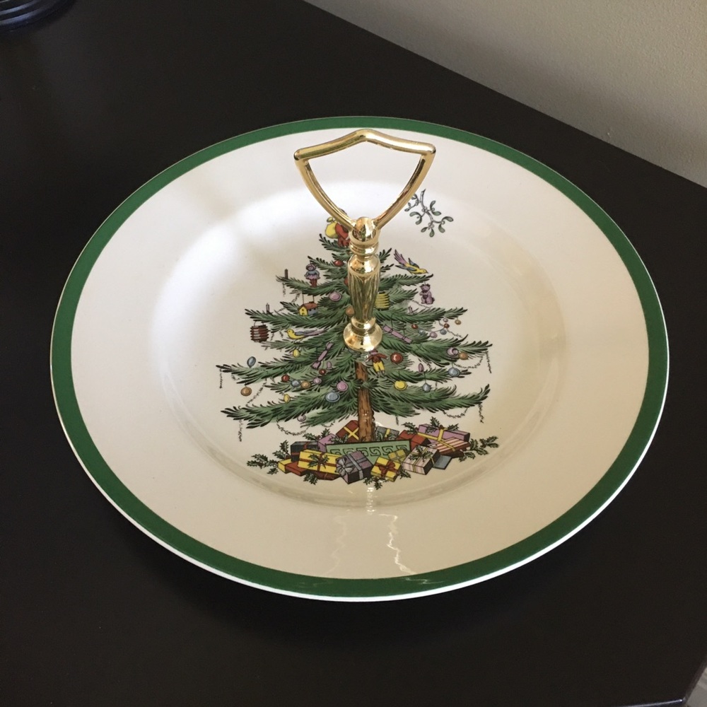 Spode Christmas Tree Tidbit Tray with Finial🌹